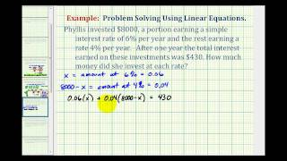 Ex Given the Interest Find the Amount of Money in Two Accounts Earning Different Interest [upl. by Eneleahs801]