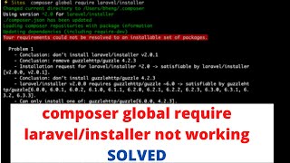 composer global require laravelinstaller Not Working  Error SOLVED [upl. by Festa]