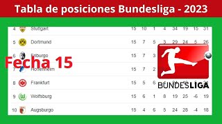 ✅Tabla de Posiciones y Resultados Hoy  Liga Alemana  Bundesliga ✅Fecha 15  2023 [upl. by Arluene363]