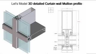 Curtain Wall MULLION with 3D details Mullion Profile family Revit [upl. by Gwenette]