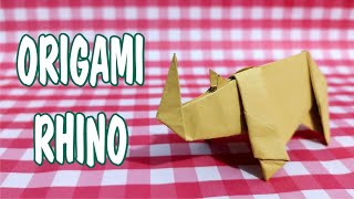 Easy Origami How to Make a Paper Rhino Tutorial [upl. by Hares]