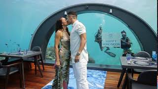 Honeymoon moments at 58 Undersea Restaurant at Hurawalhi Maldives [upl. by Adiaros389]