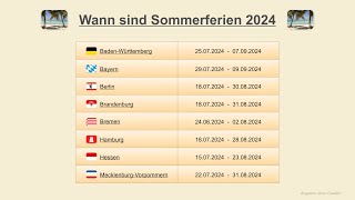 Wann sind Sommerferien 2024 [upl. by Kinson]