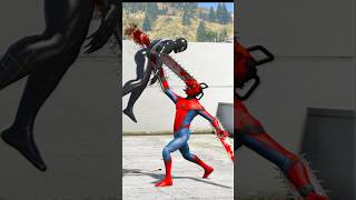 SPIDERMAN AS CHAINSAW MAN SAVING IRON MAN FROM VENOM shorts spiderman venom [upl. by Perretta225]