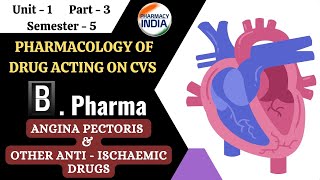 ANGINA PECTORIS amp ANTI ISCHAEMIC DRUGS  BPHARMA  UNIT 1  5 SEMESTER [upl. by Ikcaj215]