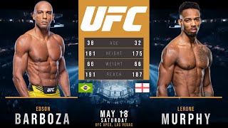 EDSON BARBOZA vs LERONE MURPHY FULL FIGHT UFC [upl. by Dnilazor795]