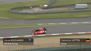 Vettels Awesome Overtake On Ricciardo  2017 Chinese Grand Prix [upl. by Derej]