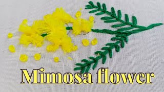 Mimosa flower embroideryBest embroidery [upl. by Baese]