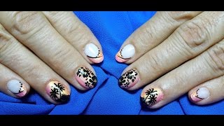 Sehr kurze Gelnägel mit Sommer Nailart für Anfänger [upl. by Nylirehs978]