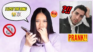 PRANK  CINCIN LAMARAN HILANG 💍❌  LDR INDONESIA amp TURKI [upl. by Zinck]