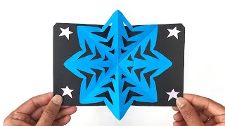 Snowflakes Popup card for Christmas  DIY Tutorial by Paper Folds  963 [upl. by Tybald]