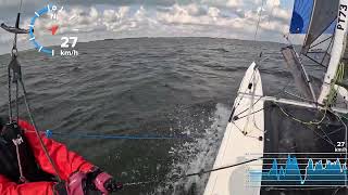 Nacra 20  W 1018 knots  downwind spinnaker  37 kmh [upl. by Anauqal]