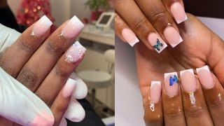 31 short acrylic nail ideas ✨🤍 [upl. by Yreffej106]