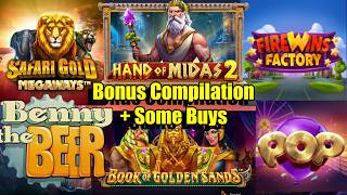 Bonus Compilation on UK Slots  Channel Members Slot Wheel Hand Of Midas 2 Densho amp Much More [upl. by Lesab296]