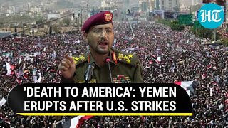 Punish America Thousands Seek Revenge By Houthis In Yemen After US Strikes  Watch [upl. by Meirrak]