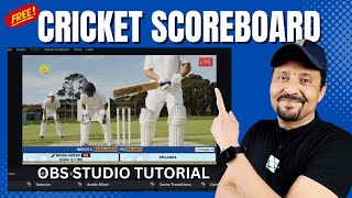 Best Free Cricket Scoreboard For Local Match Live Streaming  Scoreboard In OBS Studio  Tutorial [upl. by Notsag589]