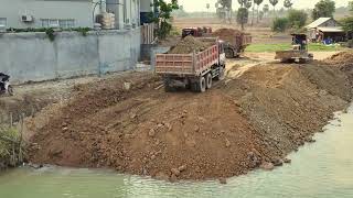 New Update 15th Days Resize Road Into Deep Water Canal Operated By Smart Mini Komatsu Dozer D31p [upl. by Stockmon]