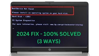 2024 FIX ✅Boot Device Not Found In HP Laptop  Hard Disk 3F0 3 WAYS [upl. by Haziza]