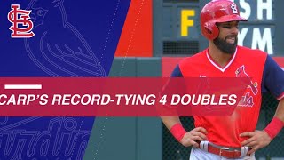 Carpenter ties a ML record with 4 doubles in one game [upl. by Ardnat]