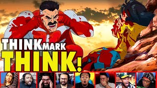 Reactors Reaction To The Think Mark Think Moment From Invincible Episode 8  Mixed Reactions [upl. by Ididn]