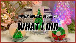 What I did DIY Winter Holiday Candle Vases Easy Room Decor Ideas for the Season [upl. by Ridgley]