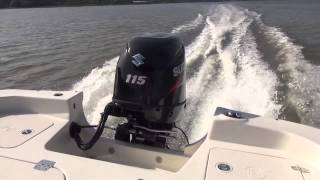 Boat Test Suzuki DF115A Carolina Skiff 198DLV [upl. by Airdnazxela]