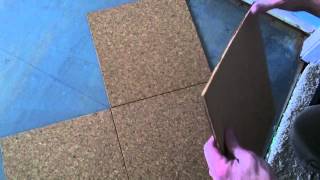 Cork Floor Install  How to install a cork glue down floor [upl. by Yecats]