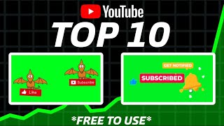 Top 10 YouTube Subscribe Button 2024  Greenscreen Subscribe Button NeyazAhmedYT [upl. by Jamima]