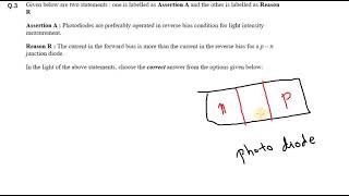 Assertion A Photodiodes are preferably operated in reverse bias condition for light intensity [upl. by Gee]