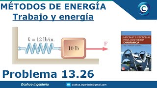 PRINCIPIO DE TRABAJO Y ENERGÍA  CINÉTICA DE PARTÍCULA  DINÁMICA  BEER JOHNSTON  EJERCICIO 1326 [upl. by Oigroeg617]