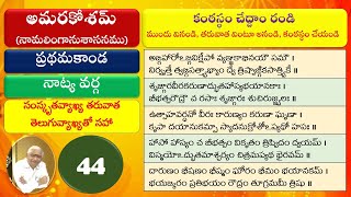 044 Learn Amarakosam అమరకోశం నేర్చుకుందాం ప్రథమసర్గ నాట్య వర్గము [upl. by Aradnahc]