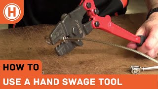 How To Use a Hand Swage Tool To Crimp Ferrules On Wire Balustrade  HAMMERSMITH [upl. by Adnihc510]