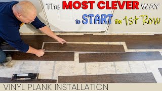 The MOST CLEVER Way to Start the First Rows  Vinyl Plank Installation [upl. by Ermina227]