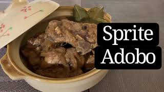 SPRITE ADOBO RECIPE  pinoy adobo pork spare ribs cooked with sprite marinade without vinegar [upl. by Haisoj]