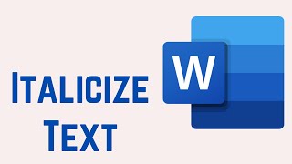 How To Italicize Text In Word Document  Microsoft Word [upl. by Airot998]