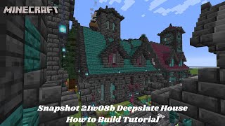 Block by Block How to Build Minecraft Deepslate House Tutorial Part 2 [upl. by Bortz429]