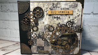 Album for Man Mans World CraftampYou Stamperia Tim Holtz Handmade Pop UP Minialbum mix media [upl. by Macey]