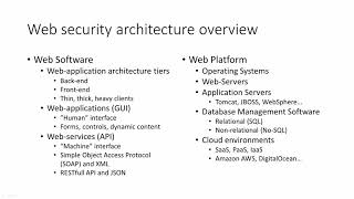 63 Web security architecture overview pt2 [upl. by Adali]