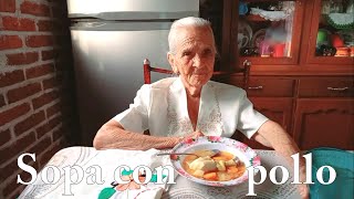 Sopa de fideo con pollo y verduras comida suave  Cocinando con Ninfa [upl. by Cammi]