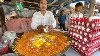 Mumbais Famous Street Style Egg Bhurji  Indian Street Food [upl. by Hawthorn770]