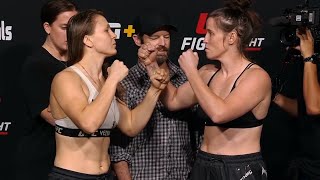 Julija Stoliarenko vs Chelsea Chandler  Weighin FaceOff  UFC Fight Night Dern vs Yan [upl. by Haldeman707]