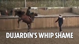 Shock moment Olympian whips horse as Team GBs Charlotte Dujardin is banned ahead of Paris 2024 [upl. by Fitting]