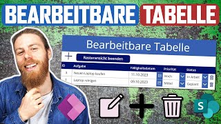 Bearbeitbare Tabelle wie in Excel in App einfügen  Power Apps [upl. by Galligan]