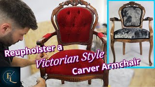 HOW TO REUPHOLSTER A VICTORIAN CHAIR  UPHOLSTERY FOR BEGINNERS  FaceliftInteriors [upl. by Julienne711]