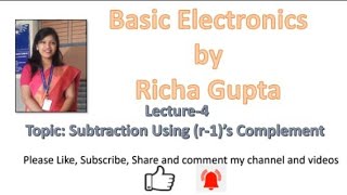 Subtraction Using r1s Complement  Subtraction using 1s and 9s and odd Complements [upl. by Bonny515]