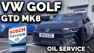 OIL SERVICE  VW GOLF GTD MK8 2021 [upl. by Assirec342]