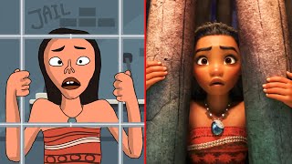 Disney Moana Funny Drawing Meme  Try Not to Laugh 😂 [upl. by Irej]