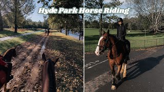 Horse riding in HYDE PARK😌🍂 girly London day [upl. by Zadoc]