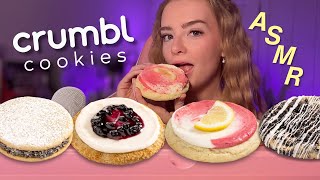 ASMR crumbl cookies taste test amp mukbang 🍪🍋 [upl. by Tutto576]