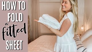 How to Fold a Fitted Sheet  Linen Closet Organization Hacks [upl. by Elinor]